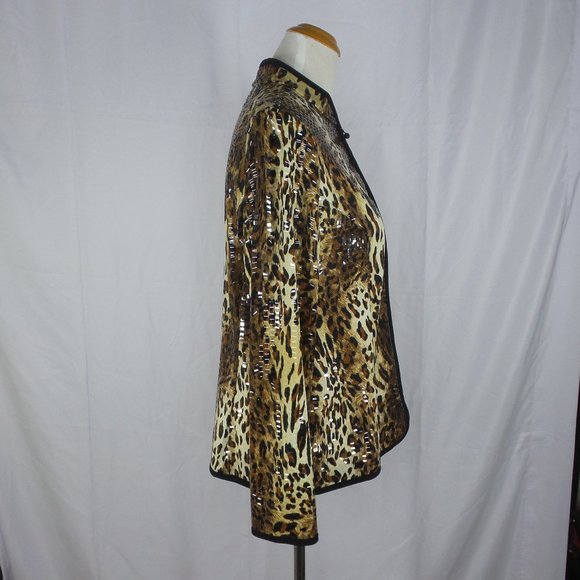 aDRESSing Woman Leopard Print Zip Blouse L - Picture 3 of 7